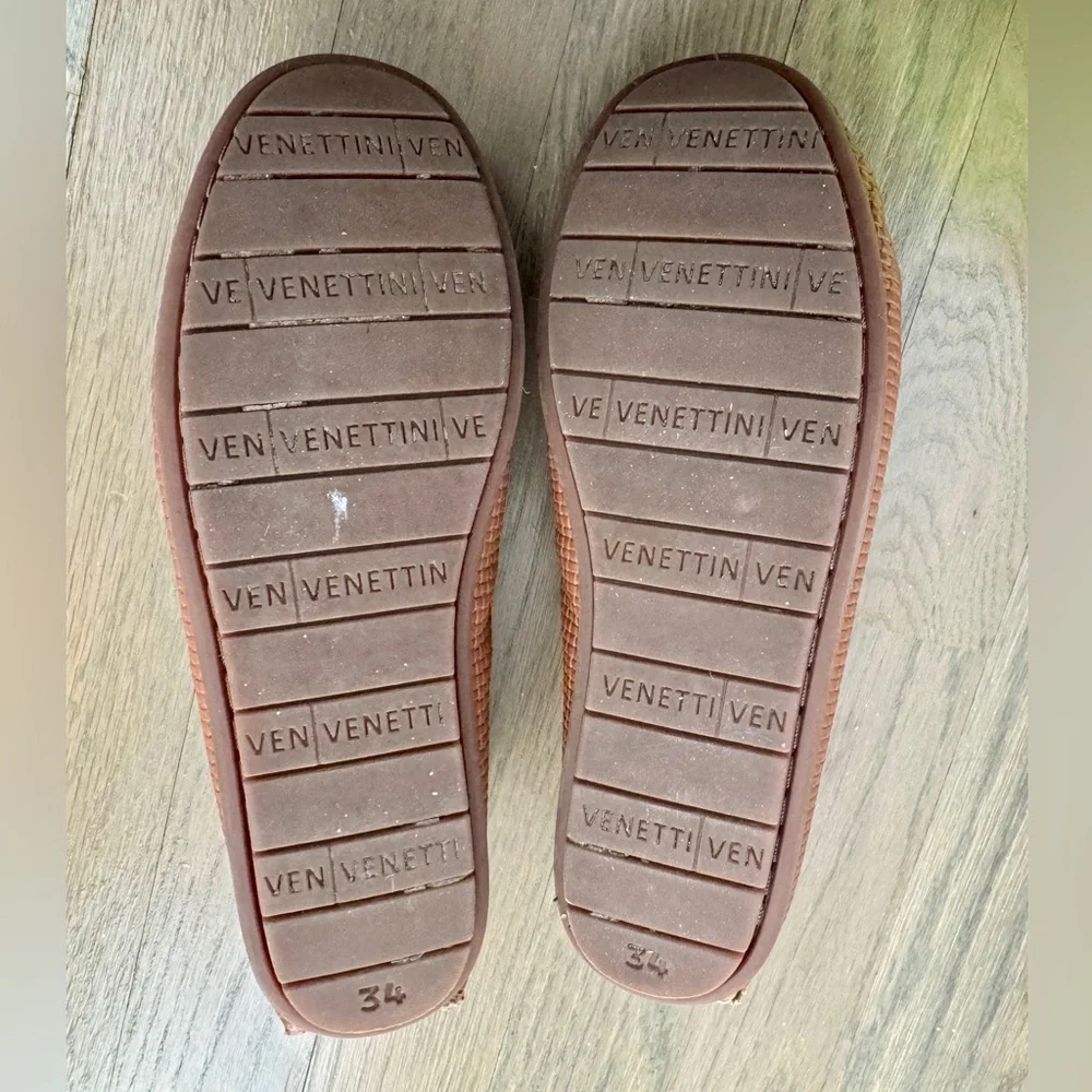 Venettini leather boys brown cognac color loafers dress shoes size 34 (US 2.5)